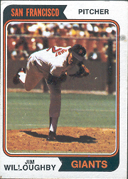 1974 Topps Baseball Cards      553     Jim Willoughby